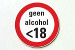 VB179 bord sticker geen alcohol